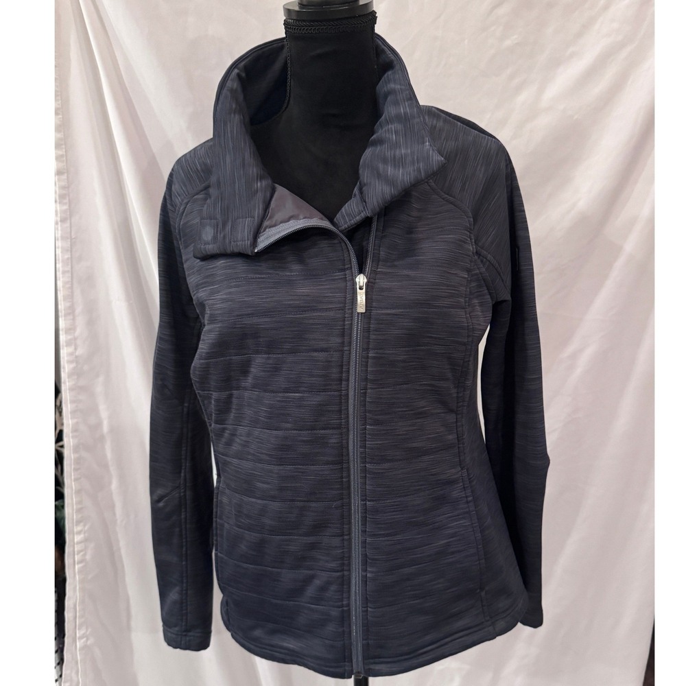 Ariat Womens AriatTEK Gray Space Dye Asymmetrical Zip Funnel Neck Jacket Large